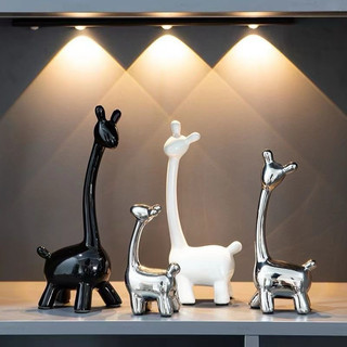 Tượng decor gia đình hươu, voi dễ thương trang trí kệ, tủ phòng khách