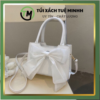 Túi xách nữ đeo chéo 2 quai đính Nơ dáng vuông giá rẻ