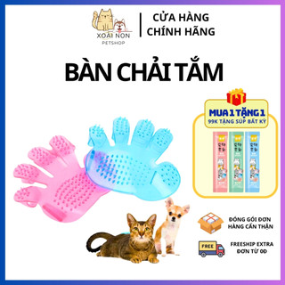 GĂNG TAY Bàn Chải Tắm Dành Cho Thú Cưng - Giúp Làm Sạch Bộ Lông Và Massage Da Cho Chó Mèo - Xoài Non Petshop