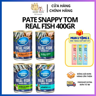 Pate Lon Snappy Tom Real Fish/Real Meat Lon 400Gram Đủ Vị Đạm Cao Giàu Dinh Dưỡng Cho Chó Mèo