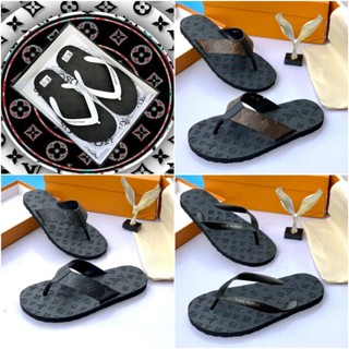 Dép kẹp L.V quai da hàng cao cấp , tông lào xỏ ngón quai lào full size nam