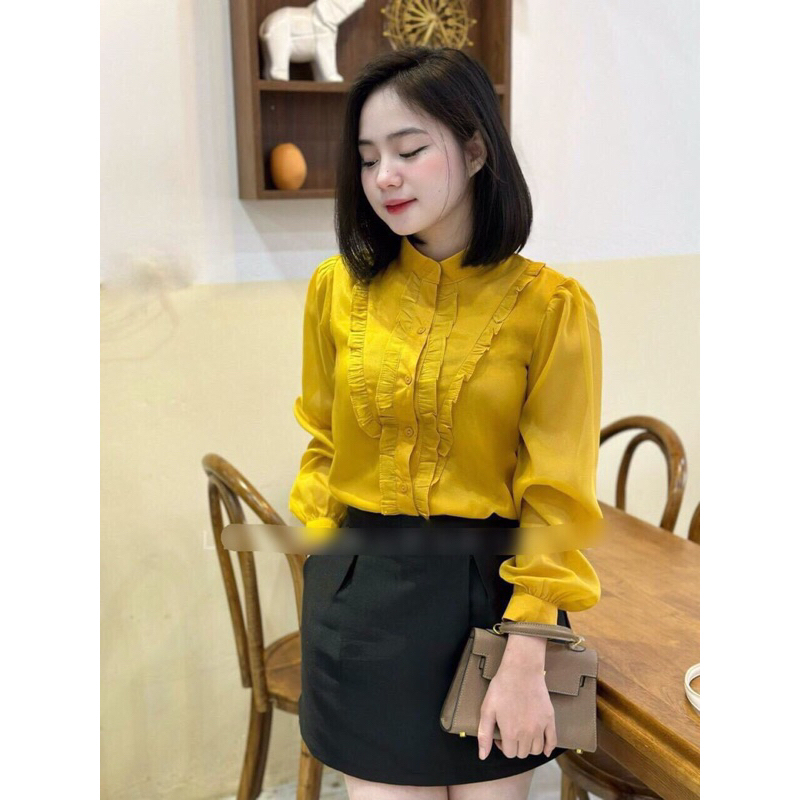 ÁO KIỂU SƠ MI CÔNG SỞ CỔ TRỤ BÈO DỂ THƯƠNG TAY DÀI SANG TRỌNG THANH LỊCH CHẤT VẢI TẦM ÁNH MỀM MÁT TA129
