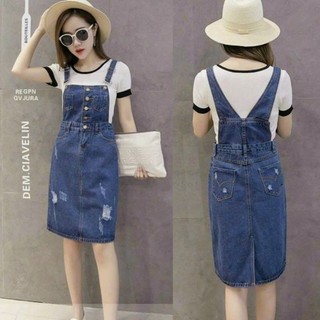 Đầm yếm jean