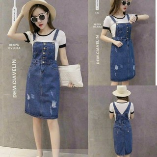 Đầm yếm jean