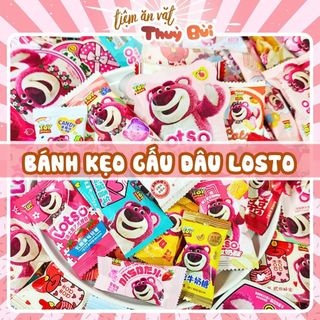 Bánh kẹo gấu dâu losto, bộ sưu tập gấu dâu losto, kẹo mút gấu dâu / bánh quy gấu dâu