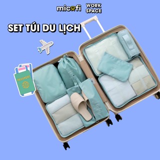 Bộ Túi Du Lịch Automatik Đựng Mỹ Phẩm Quần Áo Đồ Trang Điểm Túi Zip Đồ Du Lịch Set Chia Đồ Vali Gấp Gọn Chống Thấm Nước