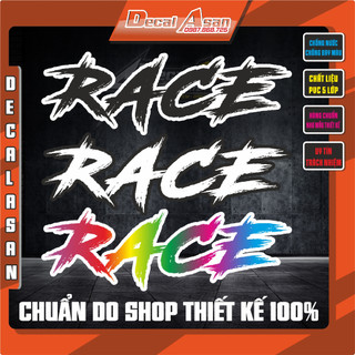 Tem chữ race | sticker dán cho các dòng xe| nhiều màu | chống nước