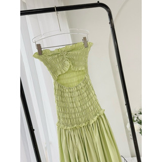 ĐẦM MAXI ỐNG CÚP SMOCKING CUTOUT NGỰC