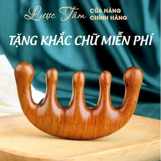 Lược mát xa đầu gỗ đàn hương Tặng Khắc Chữ cho cả nam và nữ hãng Lược Tâm