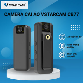 Camera cài áo mini VSTARCAM CB77 Full HD 1296P, hỗ trợ tầm nhìn đêm hồng ngoại, quay hành trình vlog, SIM 4G, pin trâu
