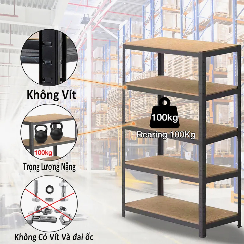 Bali Kệ Sắt + Gỗ 3/4/5/6 Tầng Thiết Kế Có Lỗ Không Cần Bắt Vít Kệ Sắt Gỗ Đa Năng Đựng Đồ [Phí Ship Rẻ Hơn Shop Khác] | BigBuy360 - bigbuy360.vn