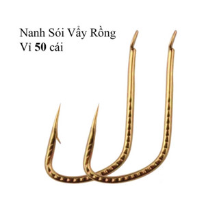 Lưỡi câu cá Nanh Sói vảy rồng thép hợp kim sắc bén combo 50 cái
