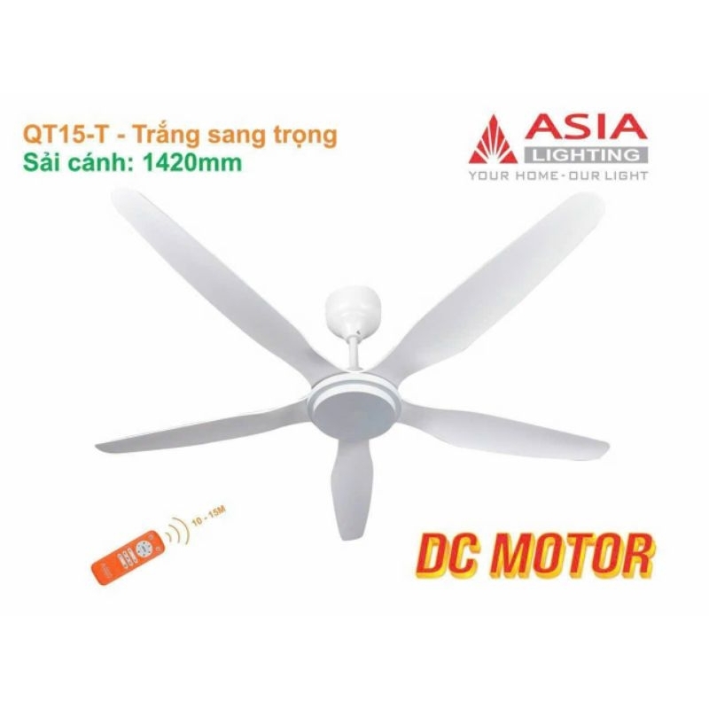 Quạt trần cao cấp 5 cánh 40w  Asia lighting QT15