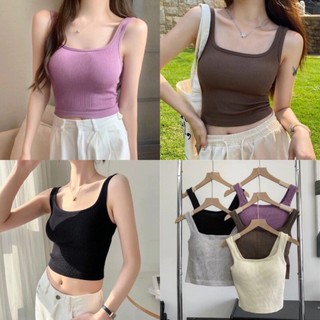  Áo Bra  Cotton Tăm 2 Dây Bản To Dáng Dài Kèm Mút Đệm Ngực mã 3193 