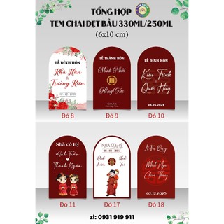 Tem chai dẹt bầu 330ml/250ml