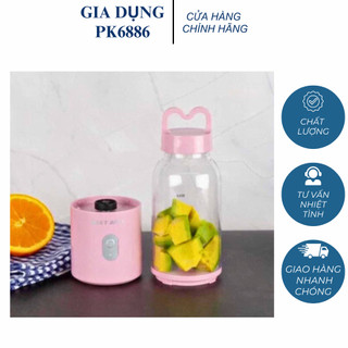 MÁY XAY SINH TỐ MINI CẦM TAY 4 lưỡi dao không rỉ dể dàng xay các loại hoa quả dung tích 500ml