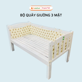 Quây Giường Cũi Ghép 3 Mặt GOLDCAT Bao Gồm Ruột Bông Và Vỏ Chất Vải Cotton Mềm Mát, Cắt May Theo Yêu Cầu