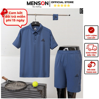 Bộ thể thao Adidas nam mùa hè cao cấp Hàng Hiệu Menson MH4-0141 Bộ quần áo thể thao nam cộc tay mặc nhà chuẩn 2024