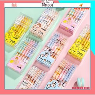 Bút nước bấm mực xanh, đen, tím tẩy được nhiều hình giá rẻ