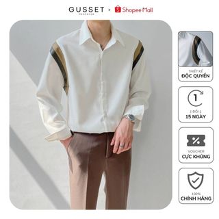 Áo Sơ Mi Nam Dài Tay GUSSET Chính Hãng Phối Vai Vải Chéo Mềm Mại Cao Cấp Phong Cách Hàn Quốc SMPRO1
