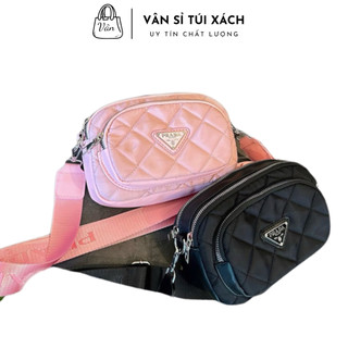  Túi Đeo Chéo đeo vai vải dù thêu trần trám nhiều ngăn Hottrend