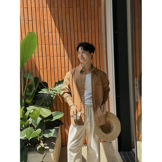 SƠ MI ONDE MÀU CARAMEL BASIC FORM HÀN QUỐC