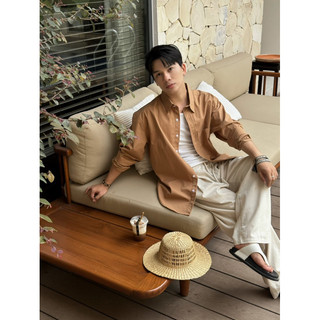 SƠ MI ONDE MÀU CARAMEL BASIC FORM HÀN QUỐC