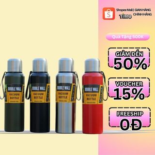 Bình giữ nhiệt inox bình 3 lớp cách nhiệt bình 750ml 1000ml 1500ml nắp làm cốc giữ nhiệt 24h bền đẹp nanomall
