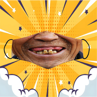  Khẩu Trang Ông Già Cười Hở  Lợi Troll 3D Mặt Người Vui Vẻ Vui Nhộn Có Thể Giặt Không Bay Màu 