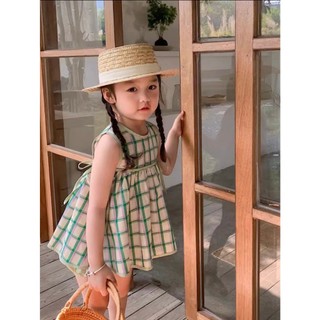 Bộ áo babydoll caro quàn đùi bé gái