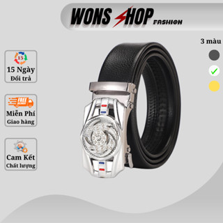 Thắt lưng nam mặt xoay khoá tự động vàng trắng đen dây da mềm cao cấp thời trang trẻ trung học sinh sinh viên công sở rẻ
