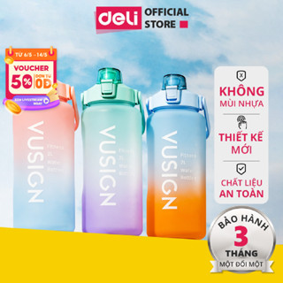 Bình Nước Thể Thao 2 lít Chia Vạch Nhắc Nhở Deli KHÔNG MÙI NHỰA AN TOÀN Sức Khoẻ Có Giấy Kiểm Định Chất Lượng