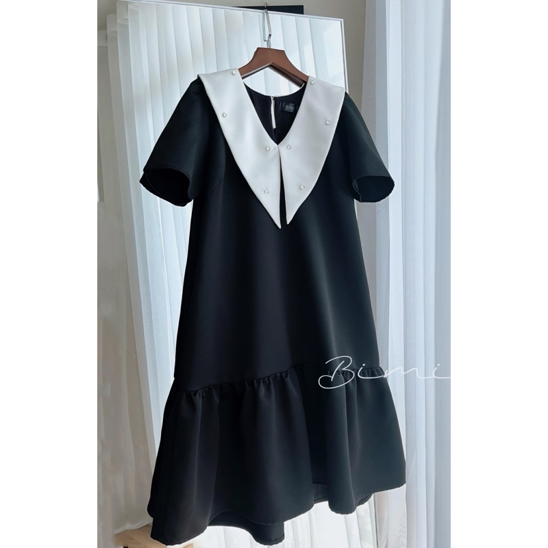 ĐẦM CỔ TRẮNG ĐÍNH ĐÁ - BIMI