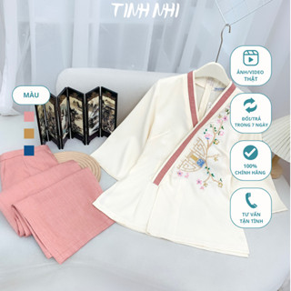  Đồ lam đi lễ thêu hoa mai TINH NHI mềm mại thanh lịch PP135 