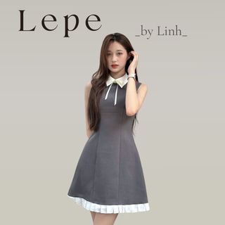 LEPE BY LINH - Đầm không tay xếp ly chất liệu chéo hàn hàng thiết kế Cyllene