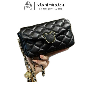  Túi Xách Nữ Đeo Vai Khoá Phối Mickey chất liệu da pu cao cấp và dây đeo Xích Cao Cấp 2024