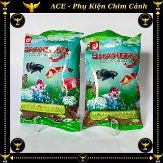 Cám cá shanghai, thức ăn cho cá, cám cá betta,7 màu, gói 100g ace phụ kiện chim cảnh