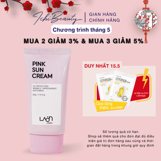 Kem chống nắng kiềm dầu Laonmedi Pink Sun Cream nâng tone trắng hồng cho da dầu mụn Hàn Quốc chính hãng 50g | Ichibeauty