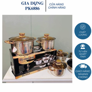 Bộ nồi 6 món của Đức đáy dày siêu chắc chắn inox 304