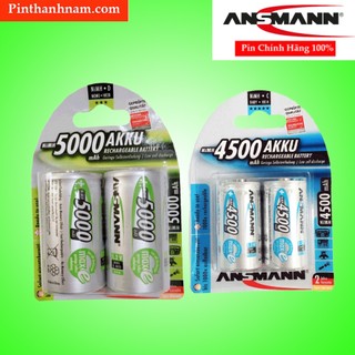 Pin Trung , Pin Đại Sạc Ansmann Vỉ 2 Viên Chính Hãng