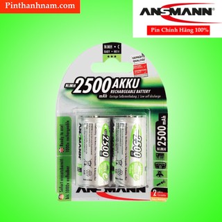 Pin Trung Sạc Ansmann 2500mAh Vỉ 2 Viên Chính Hãng