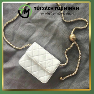 Túi mini trần trám khoá chuông , túi xách nữ đeo chéo mini dáng trơn basic phong cách Hàn Quốc