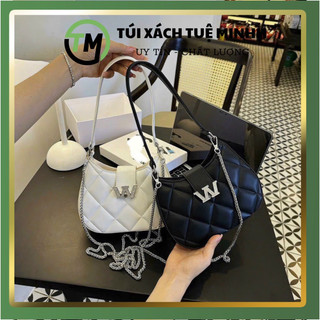 Túi Kẹp Nách Nữ Khóa Chữ W Da Trám Sang Chảnh