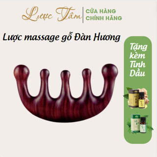 Lược gỗ đàn hương LƯỢC TÂM masage da đầu giảm đau đầu căng thẳng cho giấc ngủ ngon