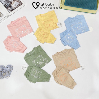 Bộ quần áo thu đông minkymom thun lạnh dài tay cho bé trai bé gái