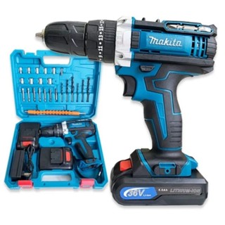 Máy khoan pin 36v Makita, máy khoan 3 chức năng, bộ phụ kiện 24 chi tiết