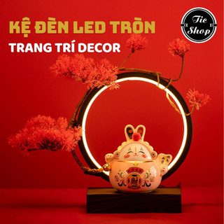 Kệ đèn led tròn trang trí decor trưng bày tượng mô hình trầm hương