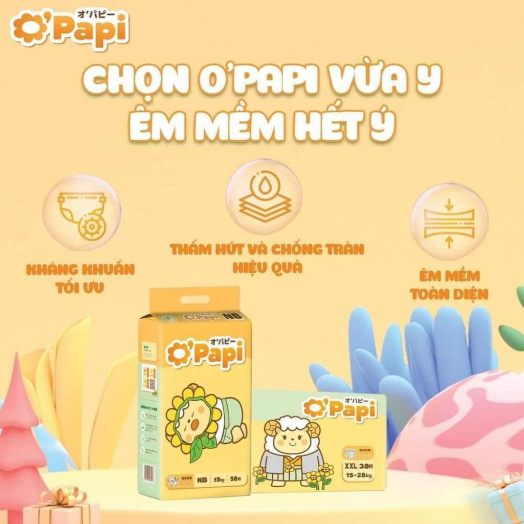 Tã Bỉm OPAPI Dán/Quần Chính Hãng Nội Địa Nhật NB58/S56/M52/M48/L46/XL42/XXL38