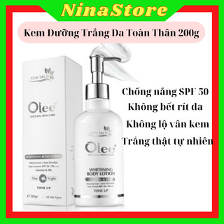 Kem body dưỡng trắng da toàn thân Cao Cấp Olee giúp dưỡng ẩm mềm mịn da nâng tone tự nhiên- có chống nắng- Ninastore