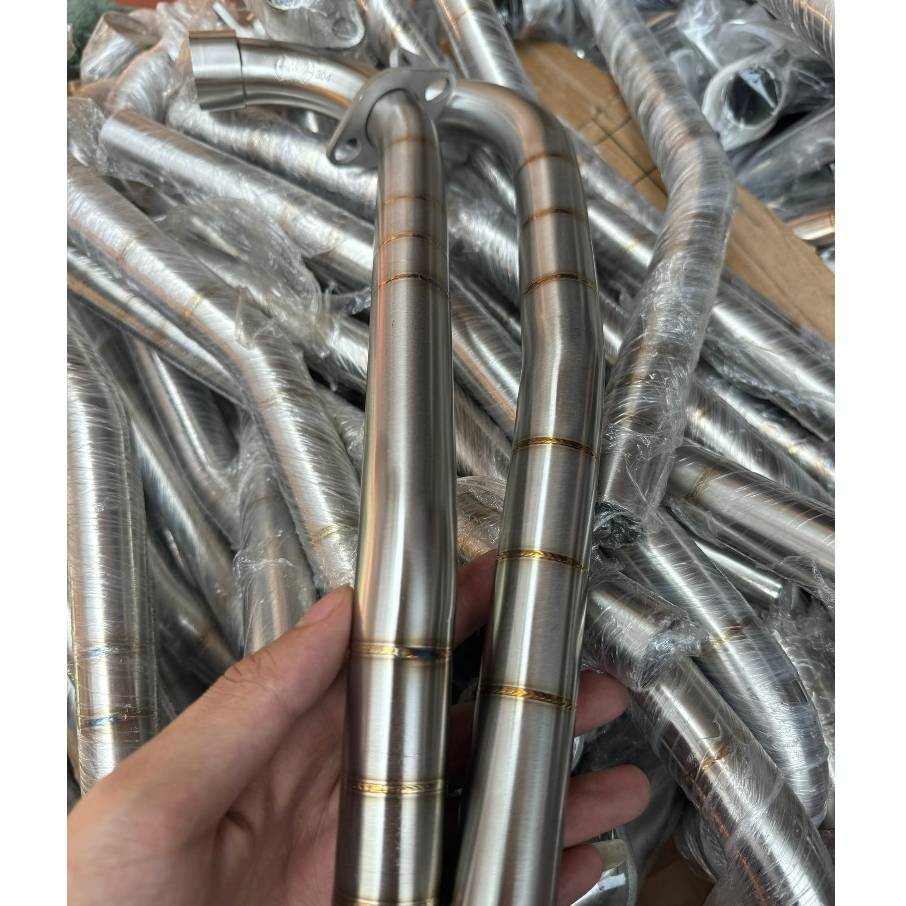 Cổ pô inox 304, cổ pô titan 7 khúc wave, dream, si, Winner, ex titan 7 màu dành cho các dòng xe